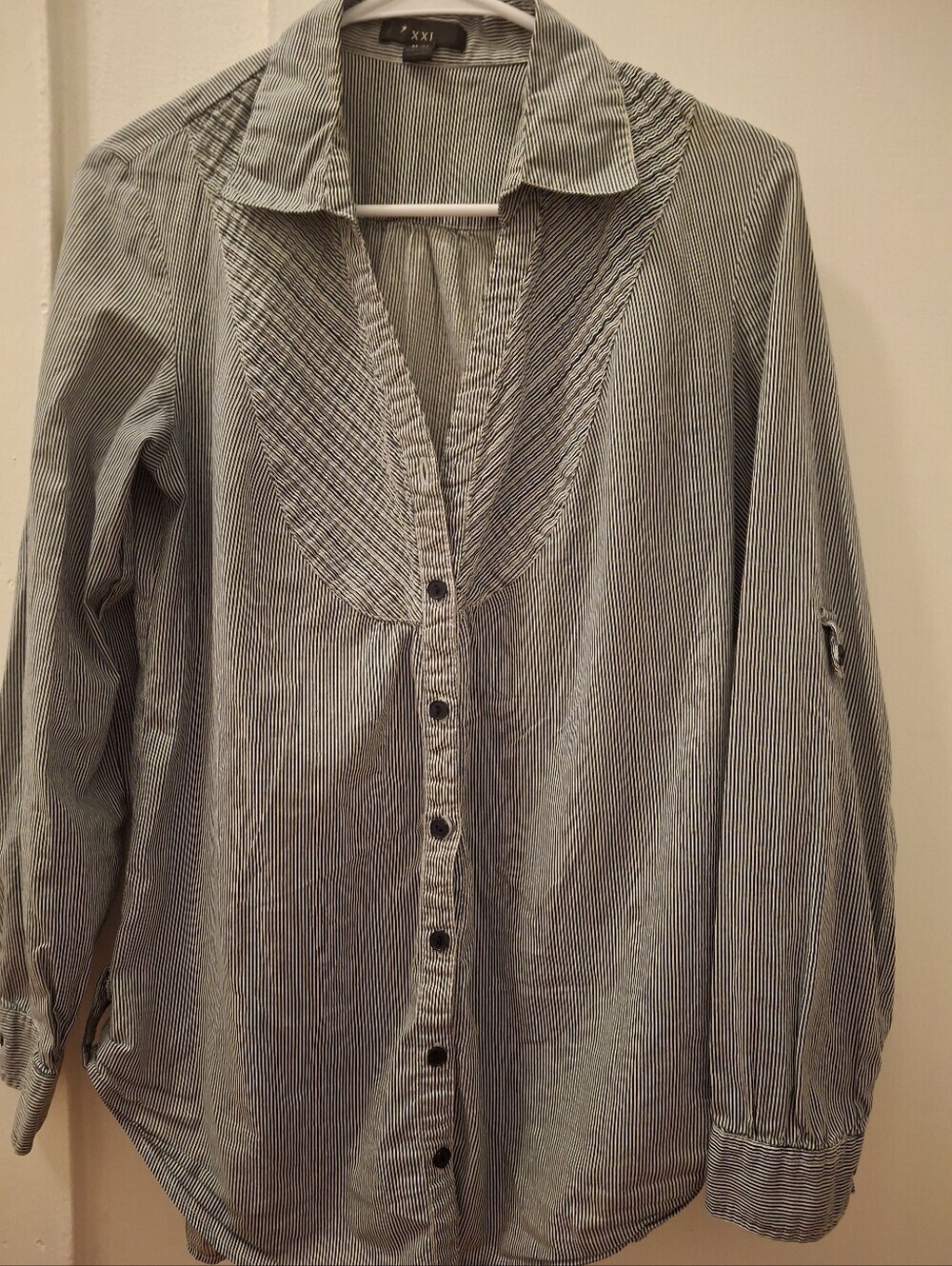 Striped Button-Up-Black and White